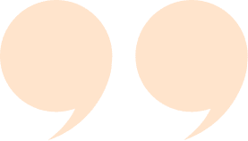 Two large orange quotation marks facing each other on a white background.